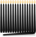 MTLEE 16 Pcs 10 Inch Long Tapered Candle Stick Bulk Smokeless Unscented Burning Candlestick Paraffin Wax with Cotton Wick for Valentine's Day Baby Shower Wedding Holiday Party Church (Black)