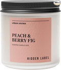 Hidden Label Peach Berry Fig Scented Candle, 12oz Natural Soy Wax, 2 Wick Aromatherapy for Home, 70hours Non Toxic, Clean Burn, Long Lasting, Premium Scents for Relaxation & Stress Relief,Gifts