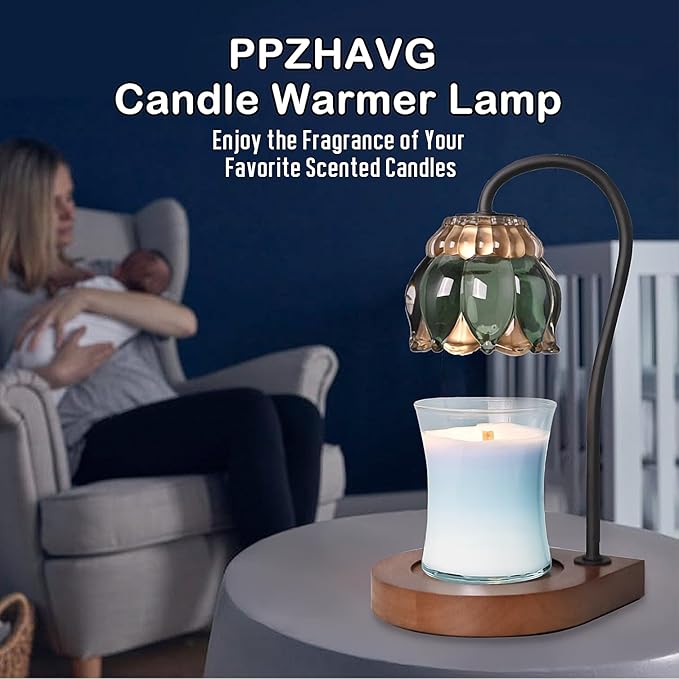 PPZHAVG Candle Warmer Lamp Birthday Gifts for Women Mom, Mothers Day Gifts, Compatible with All Jar Candles, Wax Melt for Candle Home Decor, Modern Farmhouse Decor, Candle Warmer Timer DarkGreen
