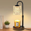 Briever Dimmable Candle Warmer Lamp with Timer, Height Adjustable Electric Candle Wax Warmer, Christmas Birthday Gifts for Women Mom, House Warming Gifts New Home Decor, Black Base with Glass Shade