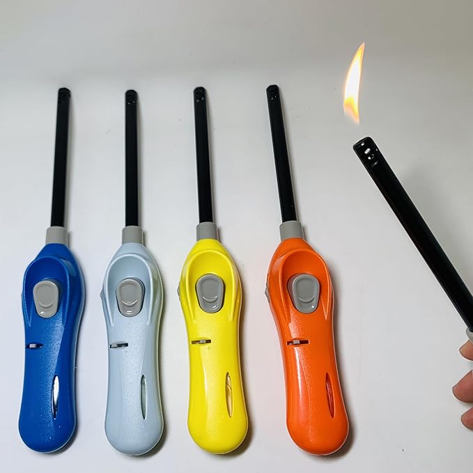 4 Pack Candle Lighters Multipurpose Extended Long Gas Lighter Wand Refillable for Kitchen Fireplace Pilot Light DIY BBQ Grill Stove