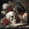 Diamond Art Kits for Adults Skeleton Diamond Painting Kit Candle, DIY Crafts for Adults 5D Full Square Drill Gem Art Embroidery Painting Kit for Home Wall Decor, Birthday Girl 23.6x23.6 inch 9-0533