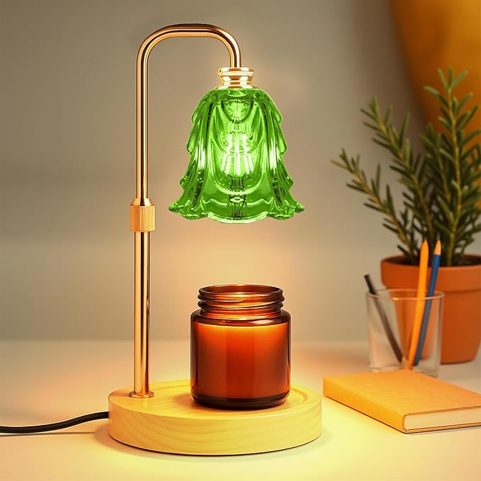 Candle Warmer Lamp with Timer and Dimmer, Electric Wax Warmers for Scented Candles with 5 Brightness Settings, Anti-Glare Lamp with Adjustable Height, Home Decor, Gift for Valentines, Birthday