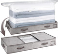 TAILI Under Bed Vacuum Storage Bags for Comforters and Blankets, Save 80% Space, Large Capacity Foldable Cationic Storage Box for Quilts Pillow Blankets Linen, 41" x 17.7" x 6", Jumbo Vacuum Seal