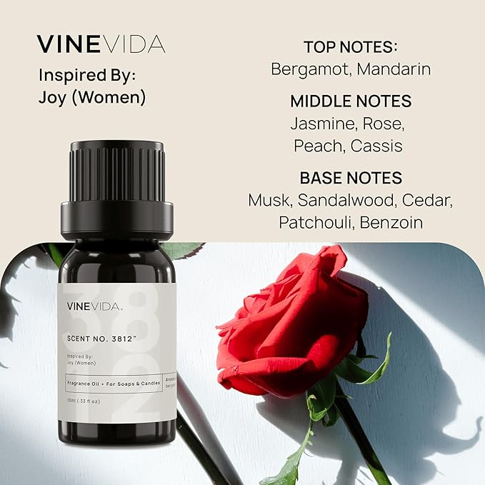 VINEVIDA [0.33 Oz] Scent No. 3812 Inspired by Joy (Women); Fragrance Oil for Candle Making and Soap Making - Premium Candle Scents for Soy Candles