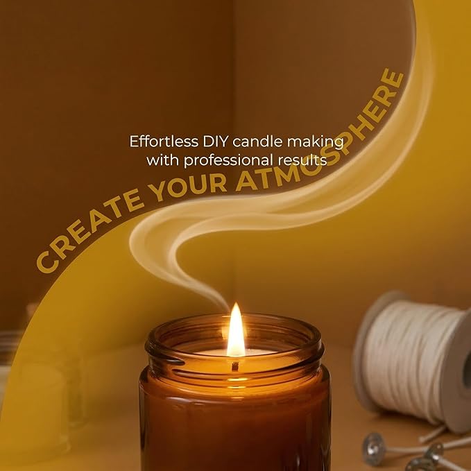 100 Pieces of Cotton Wick with Clips are Used as the Wick for Making Candles They can be Used for Making Soy Wax Paraffin Wax and Beeswax Candles (6 inches)