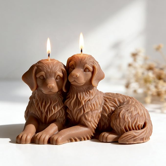 Couple Animal Dog Cylinder Candle & Resin Mold - Resin Casting Silicone Molds for Home Decor & Candle Making Wave Spiral Mold