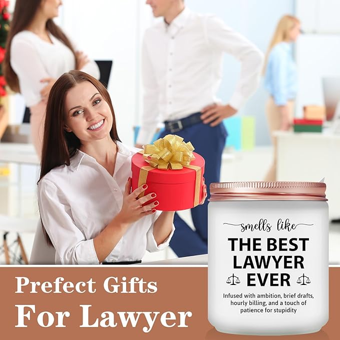 Lawyer Gifts for Women Men - Lawyer Gifts for Female Attorney, Paralegal, Future Lawyers - Law School Graduation Gift for Law Students -Bar Exam Gift - Lavender Scented Candle