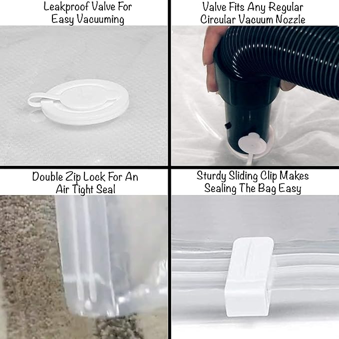 Mattress Vacuum Bag for Moving, Vacuum Seal Mattress Bag for Memory Foam or Inner Spring Mattresses, Compression and Storage for Returns, Leakproof Valve and Double Zip Seal (Queen/Full/Full-XL)