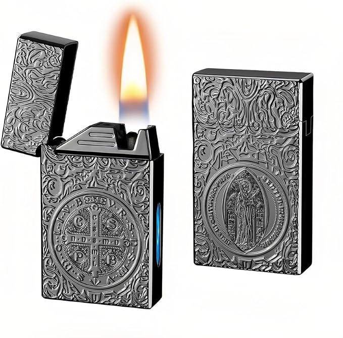 Smart Kerosene Lighter - 4 Ignition Modes (Voice/Gravity/Airflow/Tap), Loud Click & Soft Flame, USB-C Rechargeable and Refillable Lighters with Visible Fuel Window (No Fuel Included)