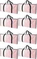 PANDA JOYS Extra Large Moving Bags with Zippers & Carrying Handles, Heavy-Duty Storage Tote for Space Saving Moving Storage, Fold Flat, Alternative to Box and Bin - 8 Pack, Semi-Transparent