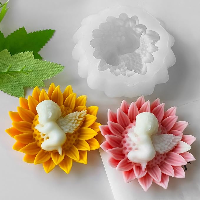 Baby Rose Flower Succulent Candle Mold - Baby Style - Resin Casting Silicone Molds for Home Decor & Candle Making Wave Spiral Mold