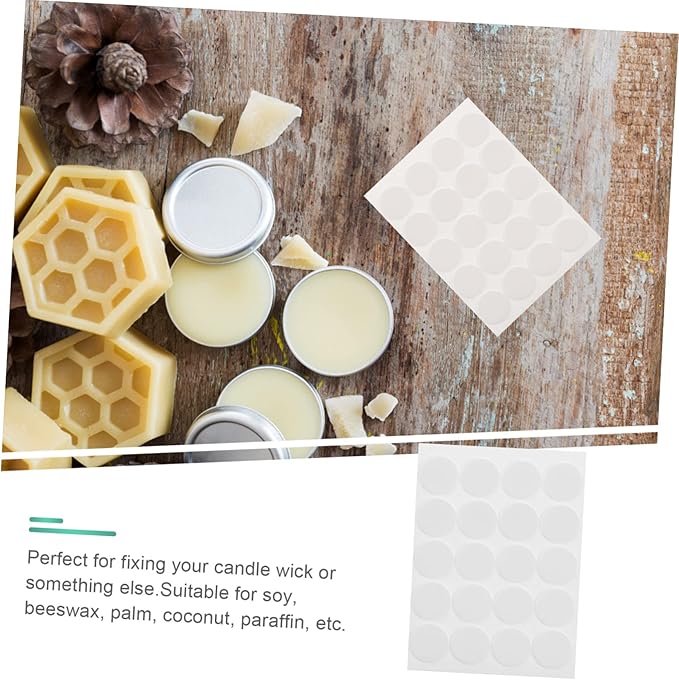 20pcs Double Sided Adhesive Candle Wick Stickers for Candle Making Essential Wick Dot Adhesive for Crafting