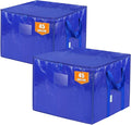 TICONN 2 Pack Extra Large Moving Bags with Zippers & Carrying Handles, Heavy-Duty Storage Tote Moving Boxes for Space Saving (2 PK, 45 Gallon)