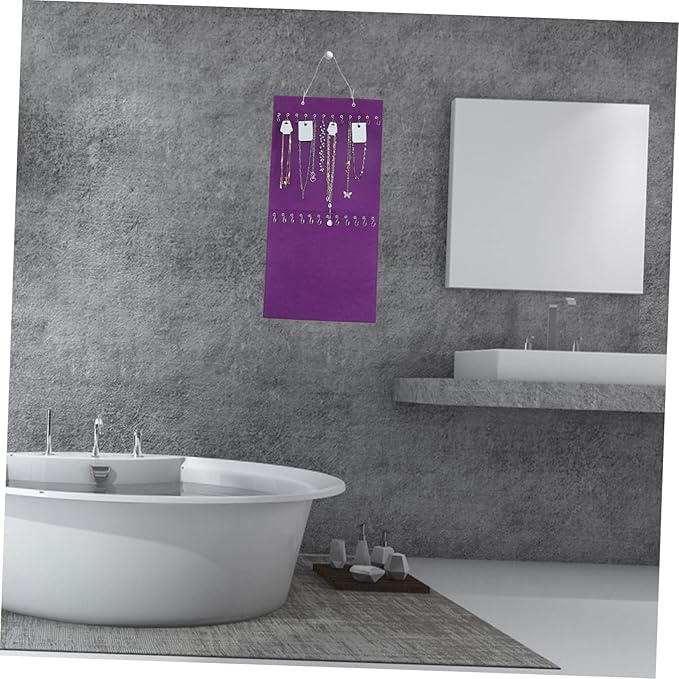 Hanging Organizer Pouch Versatile Felt Storage Bag with Hooks for Hairpins Accessories and Jewelry for Bedroom Bathroom and Door Use