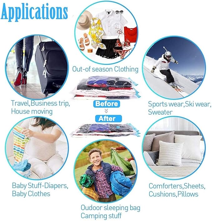50 PACK Compress Vacuum Seal Storage Bag Space Saver LARGE size wholesale Deal
