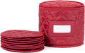 Covermates Keepsakes Dish Storage Case – Padded China & Dinnerware Organizer, Quilted Polyester Protection, ID Window, Zipper Closure, Machine Washable, Red