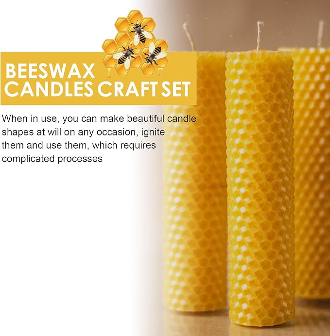 30Pcs Beeswax Sheets for Candle Making, Natural Wax Foundation for Bee Frames, DIY Candle Making Kit, Bees Wax Sheets for Beehives Honey (16.34 x 7.68inch)