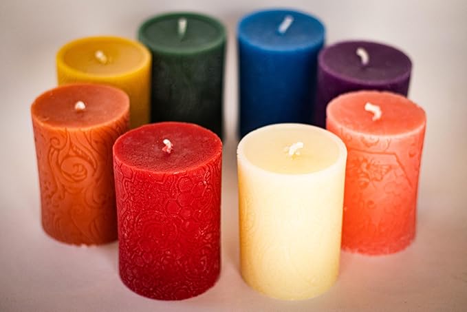 BeeTheLight Beeswax Pillar Candle - 100% Pure Bees Wax - Choose Your Size and Color - 54 Hour Burn Time - Fits 3x4 Holder - Unscented - Natural Light Honey Scent (Pink Sunset, Medium)