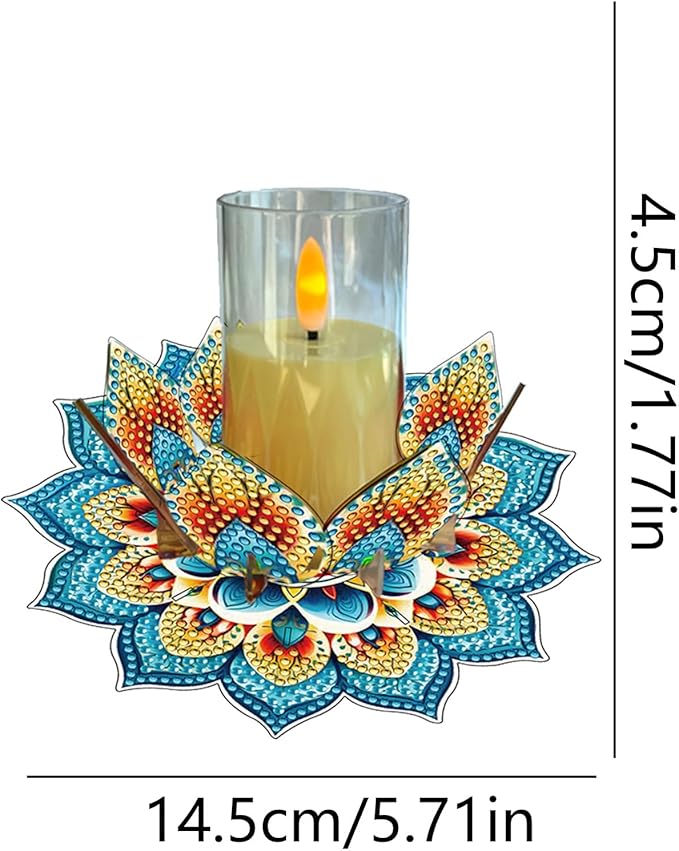 5D DIY Diamond Art Painting PVC Flower Candle Holders Tealight/Tea Light/Votive Candle Holder, for Table Centerpiece Home Décor Party Wedding Dinning-Flower-11