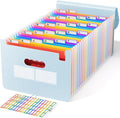ABC life 26-Pocket Accordion File Organizer, Expanding File Folder, Letter/A4 Size Plastic Monthly Bill & Tax Receipt Holder with A-Z Tabs for Home, Office, Classroom - Light Blue