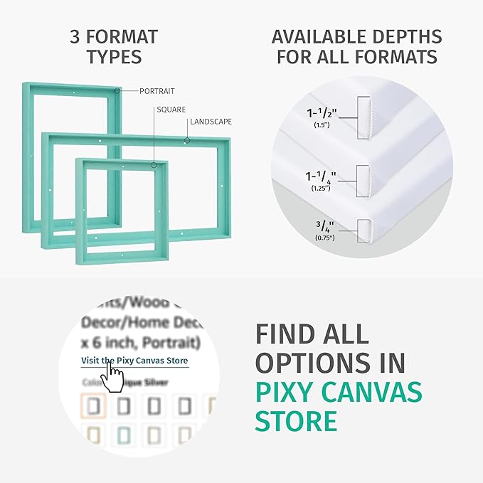 Pixy Canvas Floater Frame 10x16 for 3/4 (0.75) inch Deep Canvas Paintings/Canvas Prints/Wood Canvas Panels/Wall Art/Wall Decor/Home Decor/Artwork (Black Oak, 10 x 16 inch, Landscape)