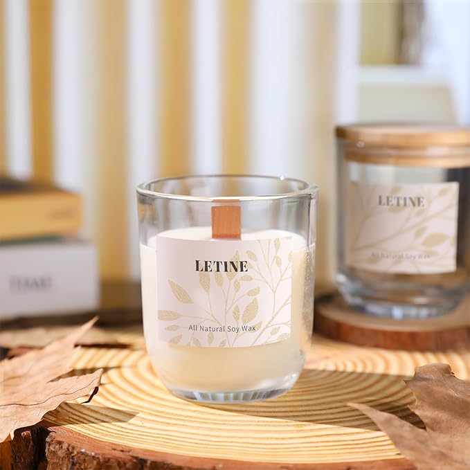 LETINE 8oz Glass Candle Jars with Lids - 12pcs Set for Candle Making, Versatile Storage of Herbs, Sugar Scrubs - Ideal Containers for DIY Gifts, Empty Candle Jars Kit with High Clarity & Durability