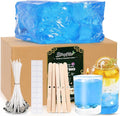 Blingfun Clear Wax for Candle Making-DIY Aromatherapy Candle Making Gel raw Materials, can add Dried Flowers/Fragrance, smokeless Safe Candle Materials, Birthday Christmas Gift Decoration (Blue)
