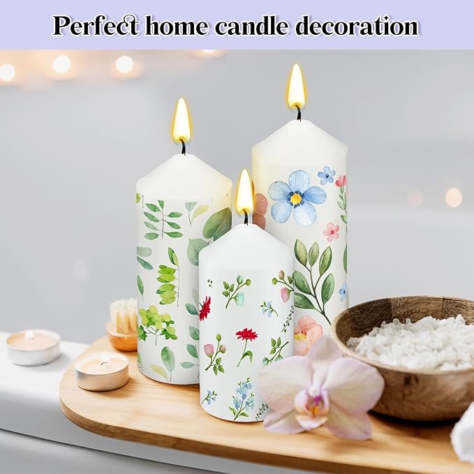MTLEE 72 Pcs DIY Candle Painting Kit for Adults Include 6 Pcs White Pillar Candles 60 Colored Tealight Candles and 6 Paint Brushes for Spring Tea Party Crafts Wedding Birthday Party Favors