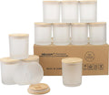 MILIVIXAY 12Pack 12 OZ Frosted White Thick Glass Candle Jars with Lids - Bulk Empty Candle Jar for Making Candles - Spice, Powder Containers.
