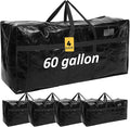 4 Pcs 60 Gallon Extra Large Moving Bags Heavy Duty Storage Bag with Strong Zipper Handle Foldable XXL Jumbo Storage Tote Packing Moving Box for College Dorm Travel Cloth Duffle (Black)