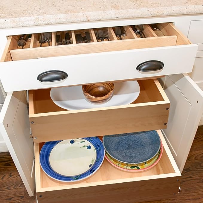 Mulush Pull Out Cabinet Organizer 20''W×21''D×16''H Soft Close Slide Out Wood Drawer Shelves for Kitchen, Finished, Bottom Assembly(Cabniet Require Opening >20.5'', Depth>21.5'', Height>16.5'')