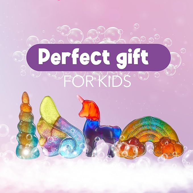 Playbees Unicorn Soap Making Kit for Kids - Fun DIY Christmas Gift for Girls & Boys Age 6-12, Creative STEM Science Craft, Holiday Activity, Educational Toy & Stocking Stuffer