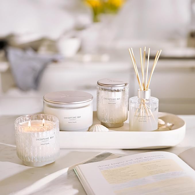 Chesapeake Bay, 14.5oz Ocean Retreat Scented Candle, Mood Evoking Fragrance, Sea Glass-Inspired Jar, Premium Soy Blend Wax with Essential Oils, Coastal Fragrance for Home Décor or Gifting