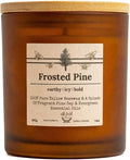 Frosted Pine Organic Beeswax Candle | 2 Ingredients | 100% Pure Beeswax Candles, Non Toxic, Natural, Organic Candles, Beeswax Candles Scented, Non Toxic Candles, 80 Hour, 14oz