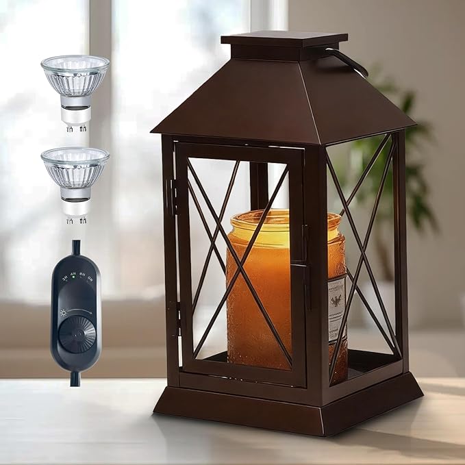 Candle Warmer Lamp with Timer Dimmable,Electric Candle Lamp Warmer for Jar Candles,Large Candle Warming Lamp,Fully Enclosed Designed and Hanging Up-Coffee Gold