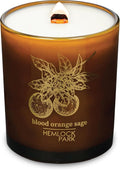 Hemlock Park Amber & Gold Wood Wick Candle Handcrafted with Natural Coconut Wax (Large 14 oz, Blood Orange Sage)