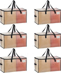 VENO 6 Pack Heavy Duty Moving Bags, Clear Storage Bags for Clothes and Comforters, College Dorm Essentials Packing Supplies, Foldable Boxes Alternative (Clear, 6 Pack)