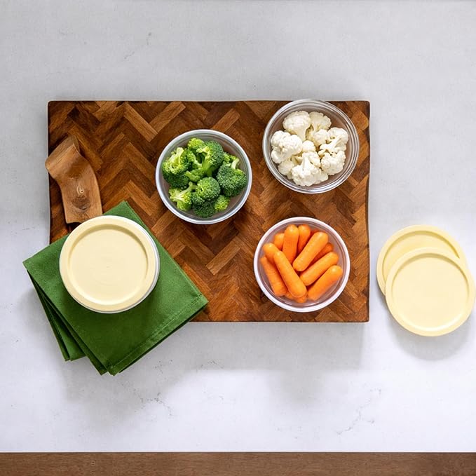 DURA LIVING 8-Piece Glass Food Storage Containers Set (4 Containers + 4 BPA-Free Lids) | 1-Cup, Leakproof | Microwave, Freezer, Oven & Dishwasher Safe | Ideal for Meal Prep & Pantry Organization