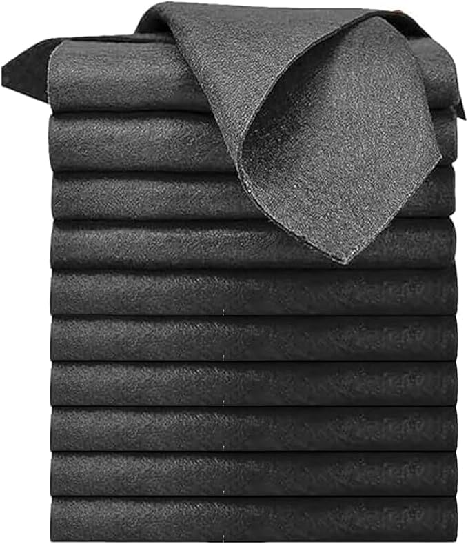 10 Packs Thickened Magic Cleaning Cloth, Microfiber Streak Free Miracle Cleaning Cloth,Reusable Glass Cleaning Rag,All-Purpose Microfiber Towels for Kitchens,Glass Cars,Window(20 * 30CM,Grey)