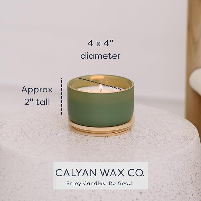 Calyan Wax Co. Piñon & Woods 3 Wick Scented Candle - 30 Hour Burn - Luxury 3 Wick Soy Candles - Non Toxic Soy Wax Candles - Long Lasting Large Glass Jar Candle for Home - 8oz
