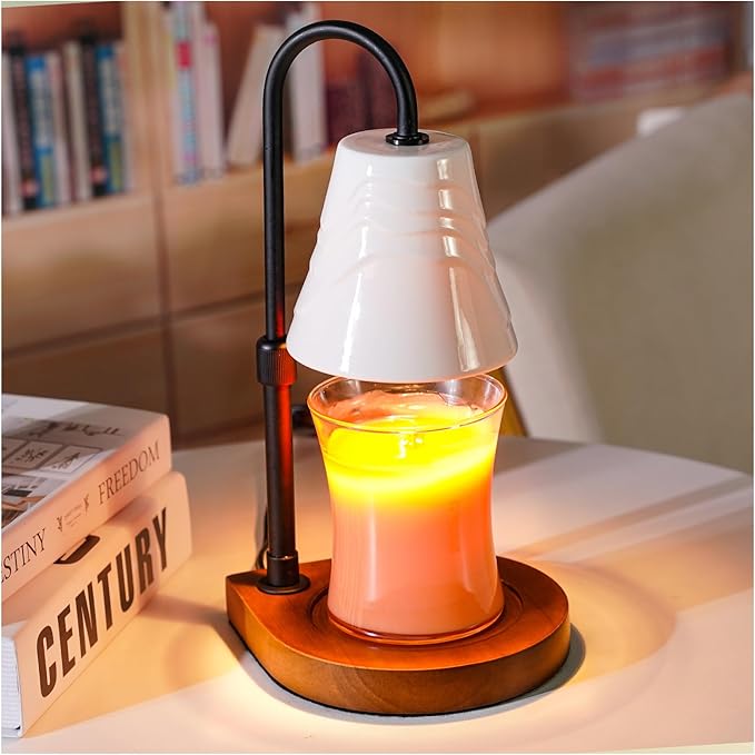 Candle Warmer Lamp with Timer,Dimmable Electric Fragrance Wax Warmer,Elegant Home Decor Melt Warming Heater As Birthday Gifts for Women Mom Jar Candle Lovers,Friends Use in Bedroom(Adjustable Height)