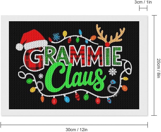 AIVKIEJK Diamond Painting Kits for Adults - Grammie Claus Grandma Christmas Xmas Painting DIY 5D Full Drill Diamond Dots Paintings with Diamonds Gem Art and Crafts Home Decor 8"x12"