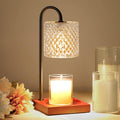 TigQiang Candle Warmer Lamp, Candle Lamp Wax Warmer, Timer & Dimmer 7-Levels, Fits Cup Jar Candle, Top Melting, Crystal Heater Lamp for Scented Wax, Elegant Home Decor, Clear & Brown