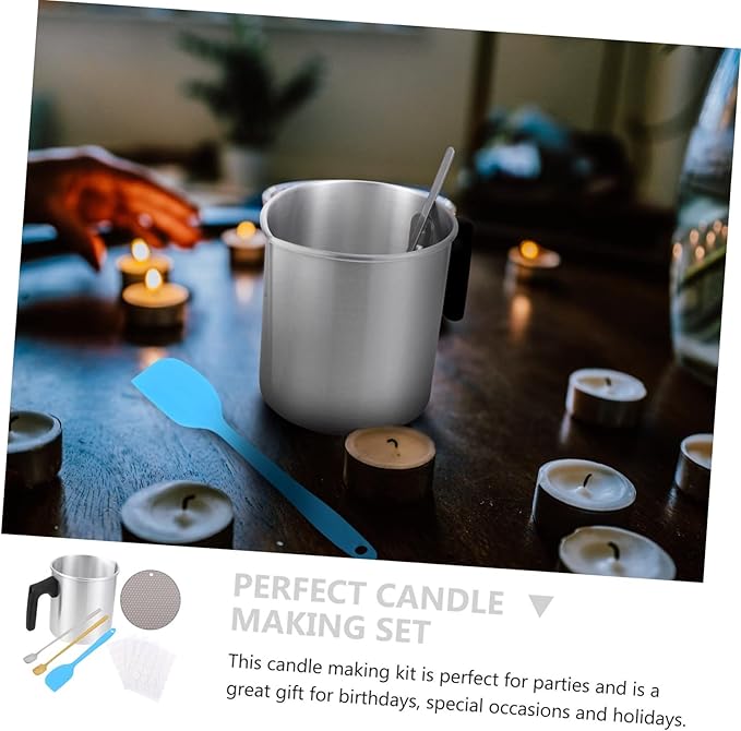 VILLCASE 1set Scented Candle Making Kit Stainless Steel Pouring Pot for Family Crafting Easy to Use for Beginners and Professionals for Parties and Special Occasions