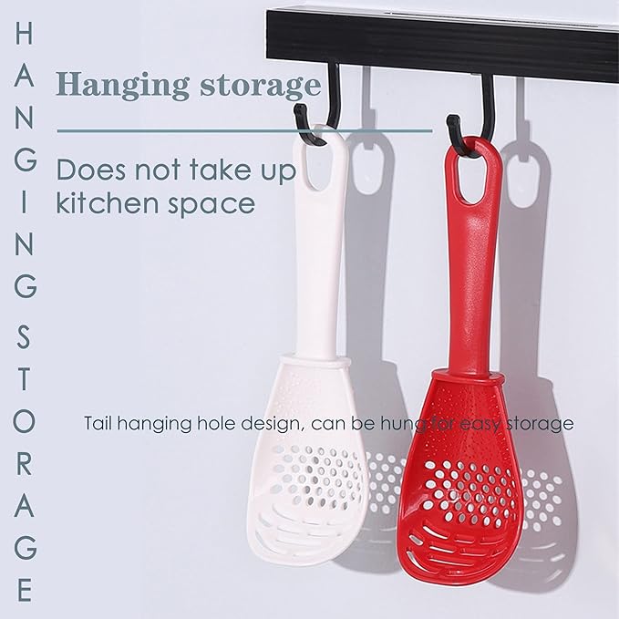 3 Pack Multifunctional Kitchen Cooking Spoon, Muulaii 6 in1 Kitchen Gadgets Strainers for Egg Yolk Separator- Grater Masher- Colander Skimmer Scoop