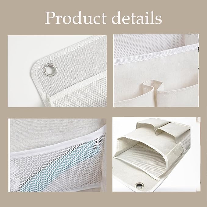 2-Pack Hanging Storage Organizer, Over The Door Hanging Bags/Wall Baskets Storage with Pockets for Home, RV, Office and More (2, White)
