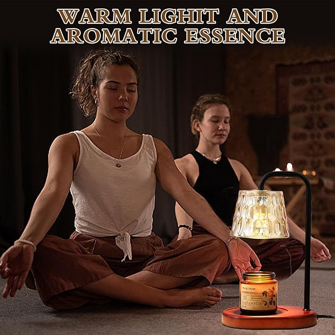 Dimmable Candle Warmer Lamp with Timer Electric Candle Warmer for House Warming Decor Candle Lamp Warmer for Jar Candles Wax Melt Warmer Presents for Women Mom Birthday Festival (black)