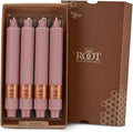 Root Candles Unscented Dinner Candles Premium Beeswax Blend Boxed Candle Set, 9-Inch, Dusty Rose, 4-Count