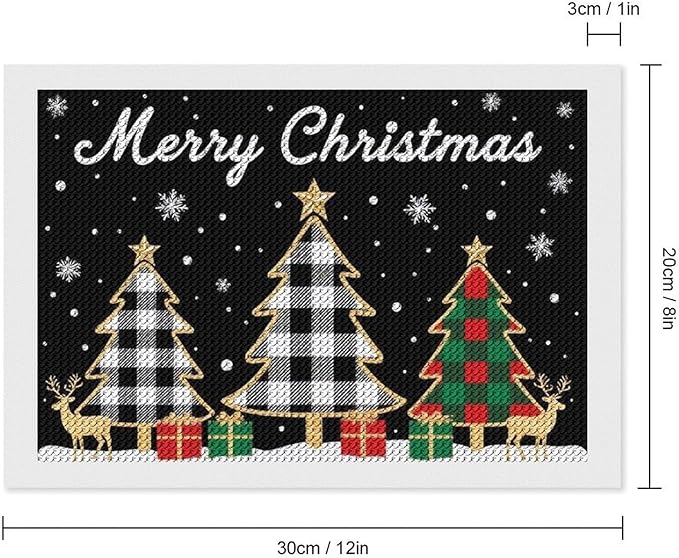 AIVKIEJK Diamond Painting Kits for Adults - Merry Christmas Tree Holiday Painting DIY 5D Full Drill Diamond Dots Paintings with Diamonds Gem Art and Crafts Home Decor 8"x12"